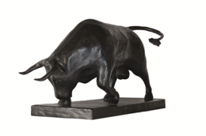 black charging bull